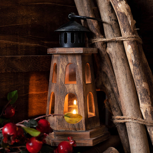 Alpine Glow Wooden Lantern