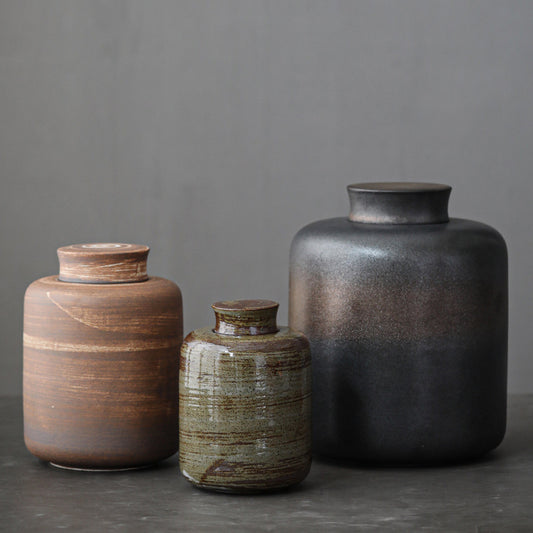 Kōyō Earth Ceramic Tea Caddy